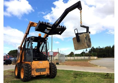 skid steer hydraulic boom attachment|lifting jib for skid steer.